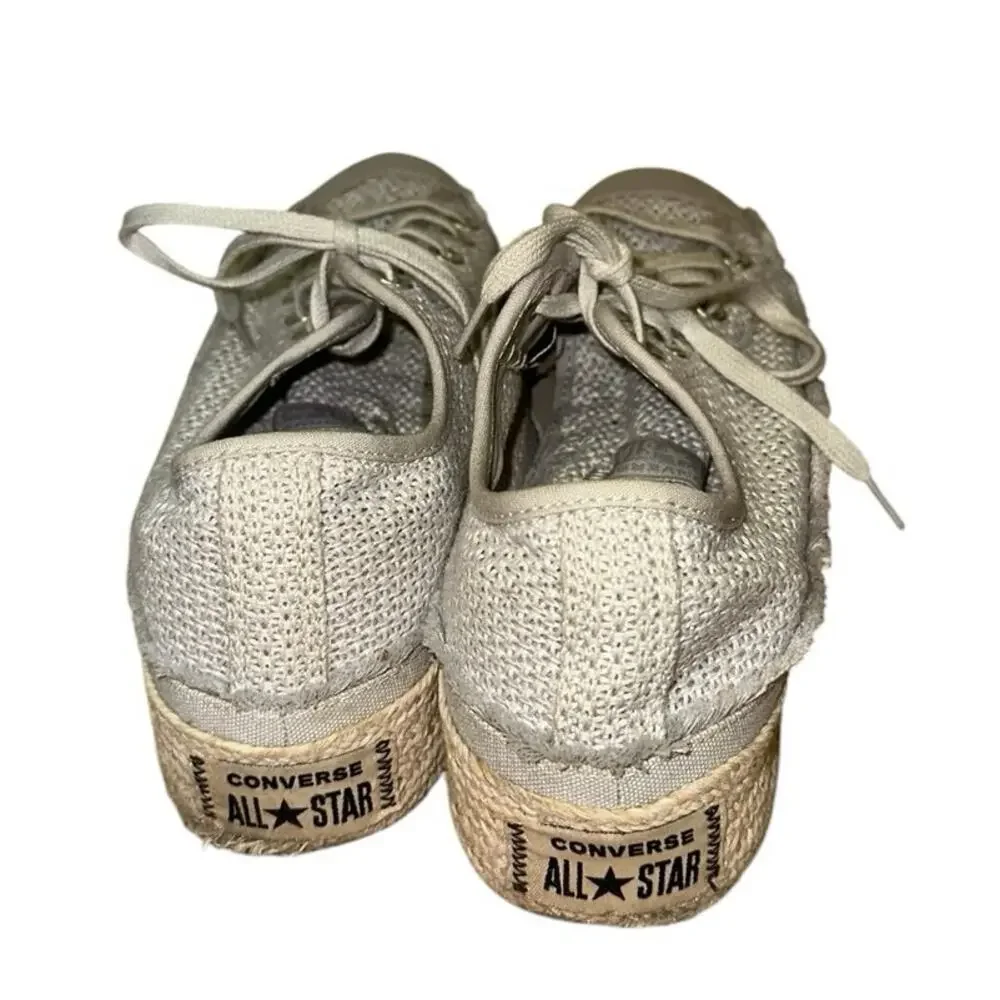 Converse Gray Knit Espadrille Platform Sneakers Women's‎ 8.5